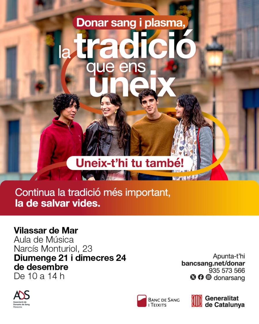 Donació de sang els dies 21 i 24 de desembre