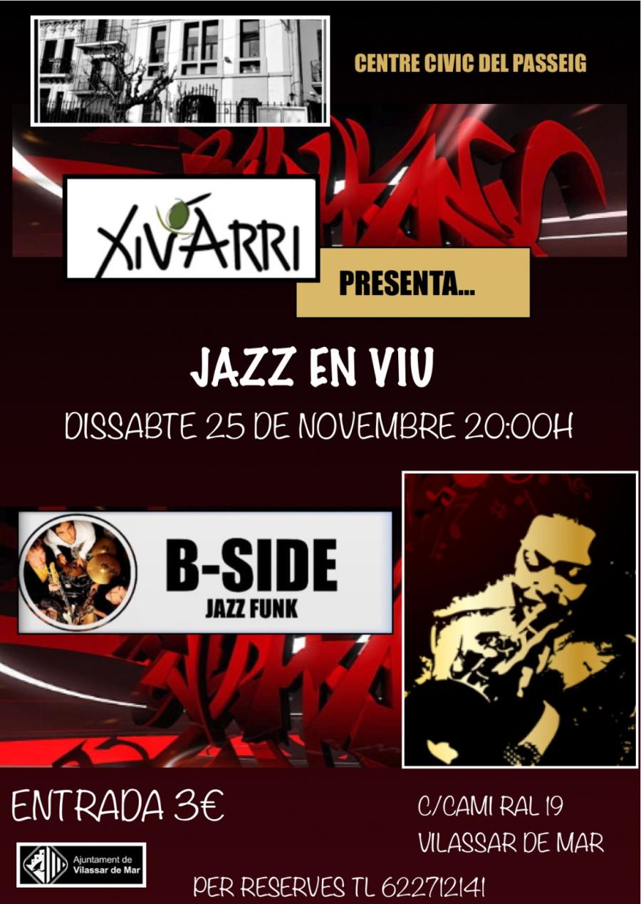 Cartell actuació de jazz en viu al Centre Cívic del Passeig