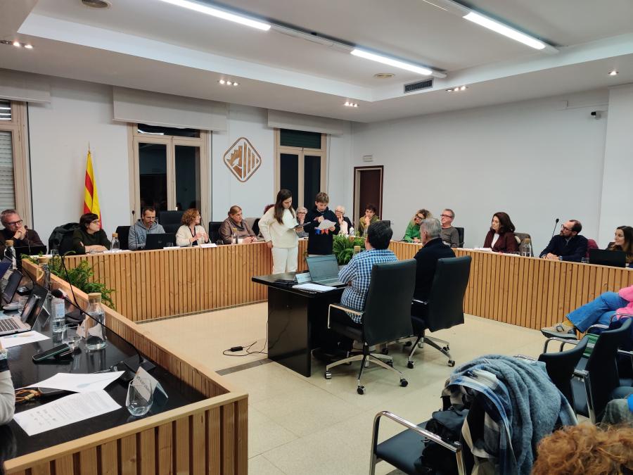 Lectura del manifest dels Drets dels Infants en el ple de novembre