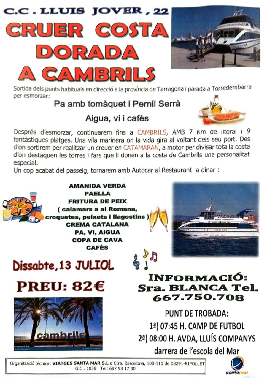 Cartell de la sortida a Cambrils