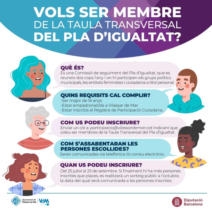 Cartell taula transversal del Pla d'Igualtat
