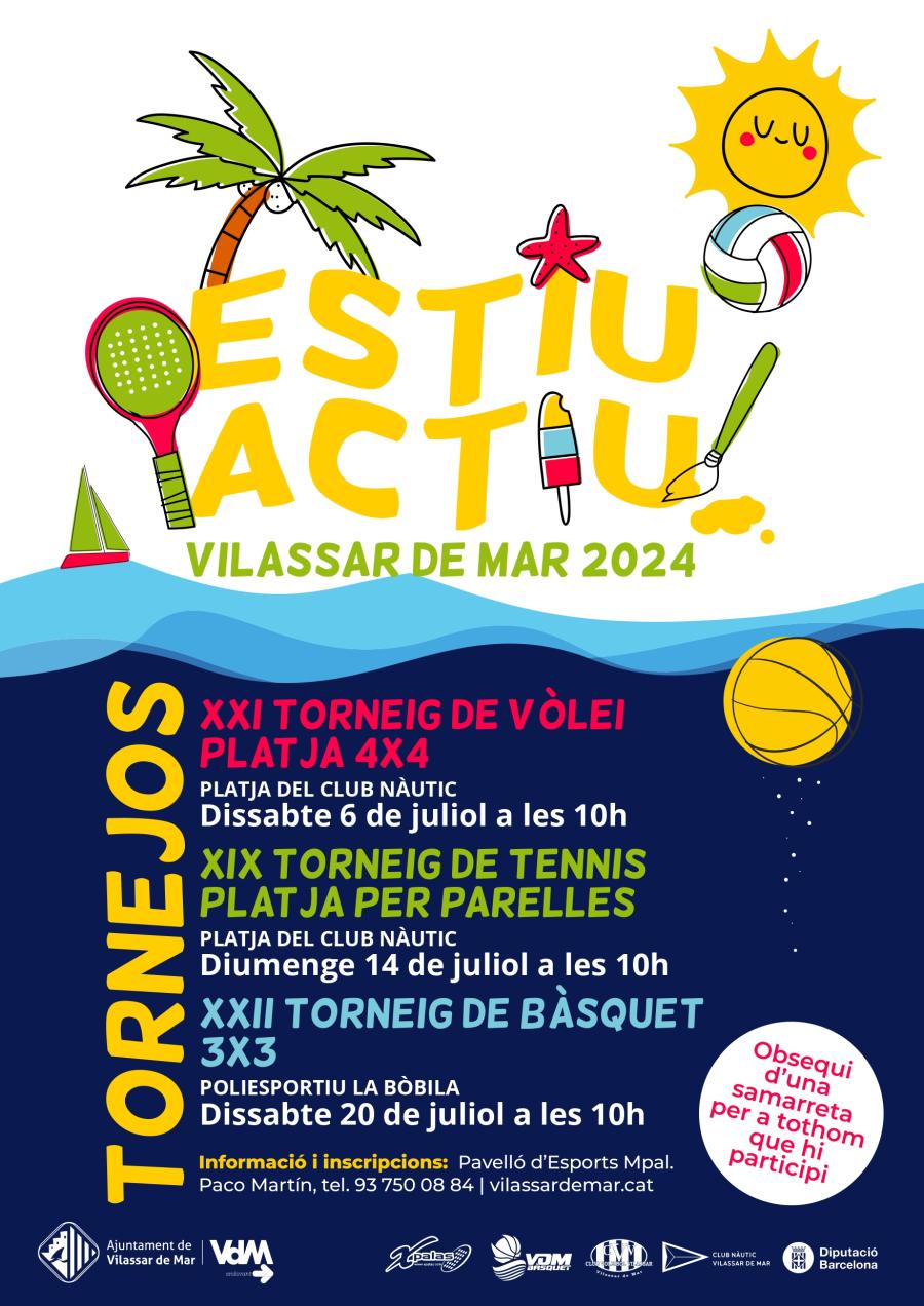 Cartell dels tornejos esportius municipal de l'Estiu Actiu 2024