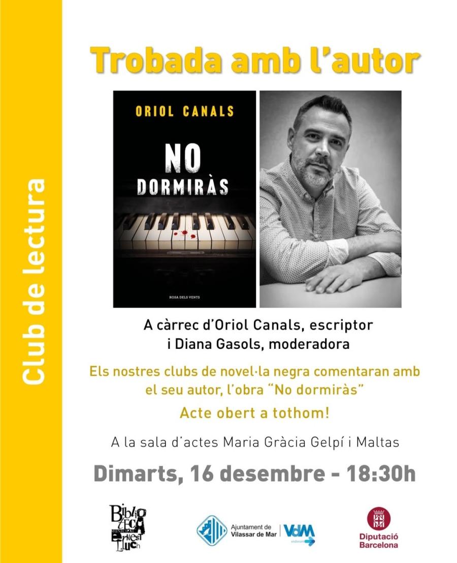 Cartell de la trobada amb l'autor a la Biblioteca