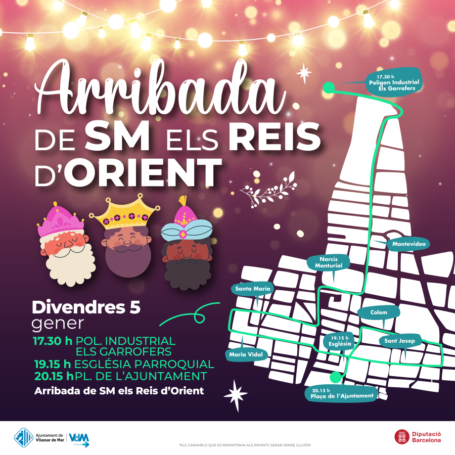 Cartell del recorregut de la Cavalcada de Reis