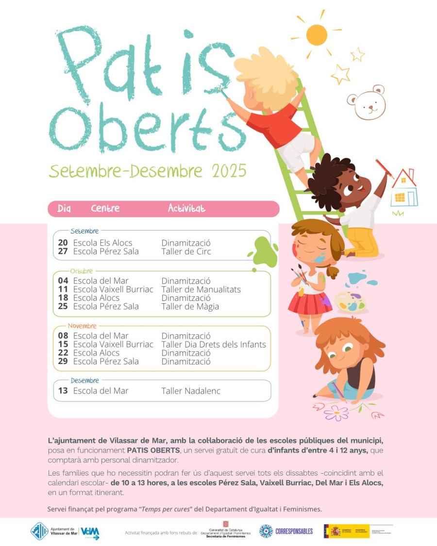 Cartell amb el calendari patis oberts de setembre a desembre de 2025